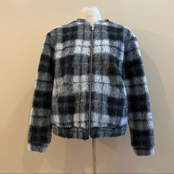 TIGER OF SWEDEN mohair blend checkered bomber - Picture 2 of 10